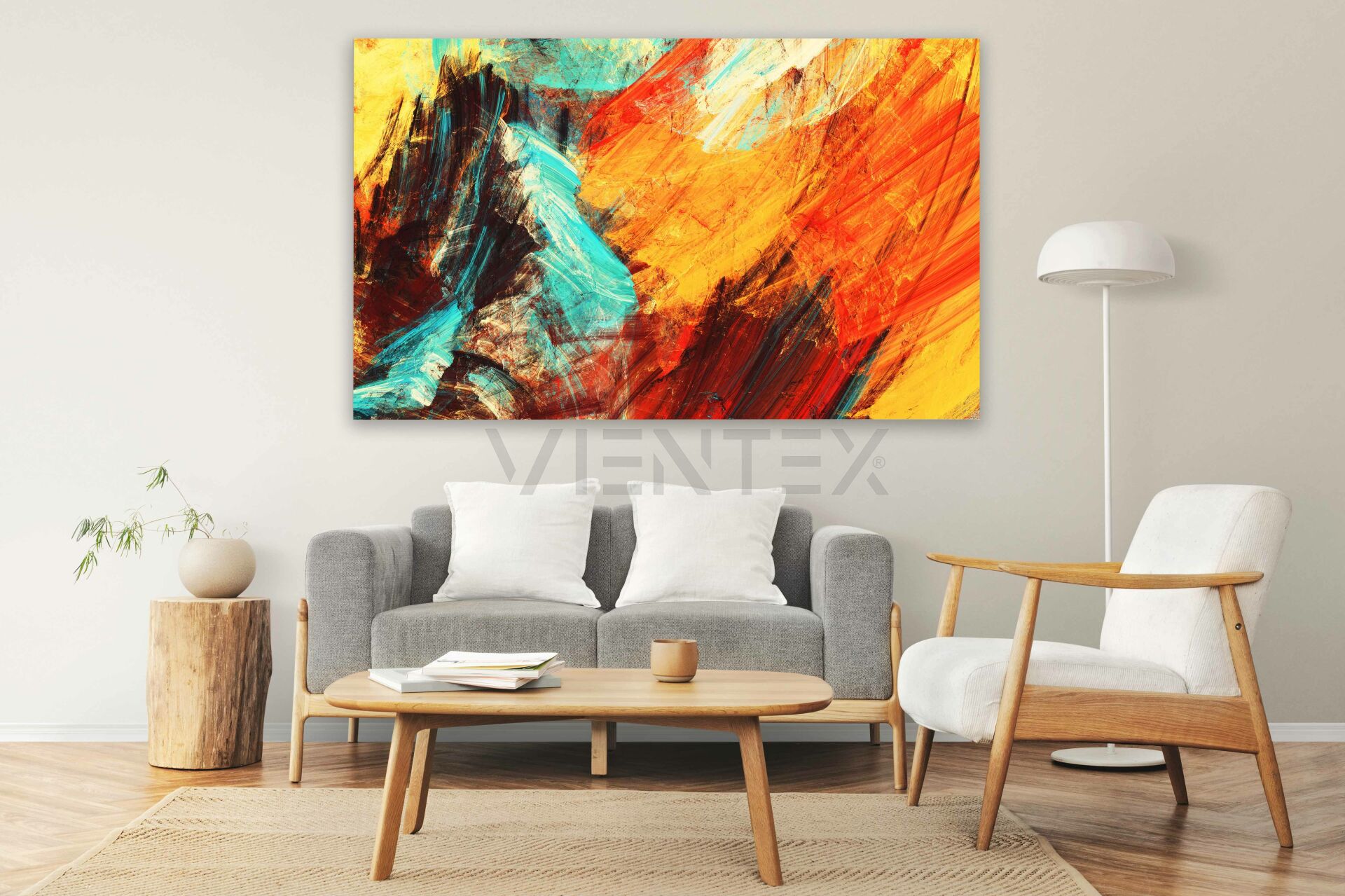 Çok Renkli Sanatsal Sıçramalar Yağlı Boya Tablosu - FWN102