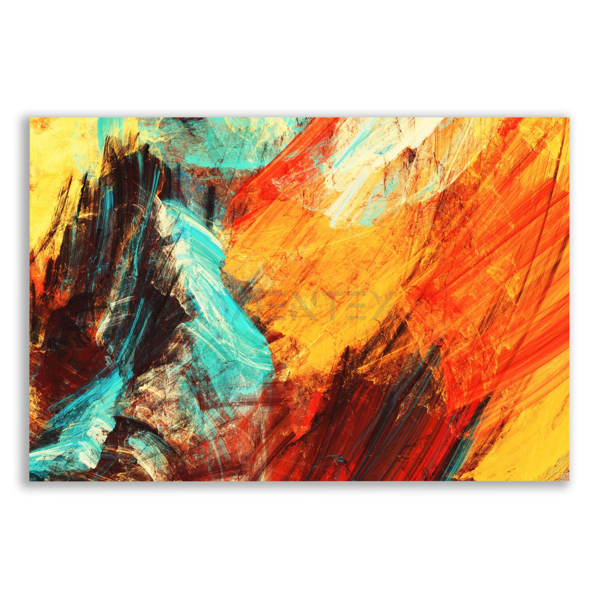 Çok Renkli Sanatsal Sıçramalar Yağlı Boya Tablosu - FWN102