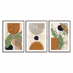 Çerçeve Görünümlü Dekor Bohem Retro Art Minimal 3lü Set Tablosu - MNT126