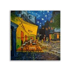 Vincent Van Gogh  Kafe Terasta Gece Tablosu - FMS133 EBAT = 100 CM X 100 CM