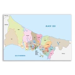 Türkiye İstanbul Haritası Tablosu  - CTY117 EBAT = 45 CM x 30 CM