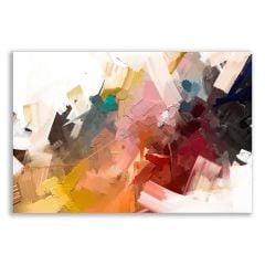 Sarı Kırmızı Modern Sanat Yağlı Boya Tablosu - FWN105