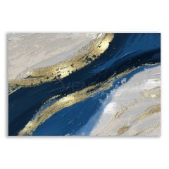 Modern Mavi Gold Yağlı Boya Tablosu - FWN107