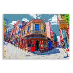 İstanbul Balat Renkli Evler Tablosu  - OTMN106
