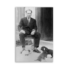 Mustafa Kemal Atatürk Ve Yavru Köpekleri Portre Tablosu - ATC101