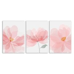 Üçlü Sulu Boya Çiçekler Tablosu  - FLR102