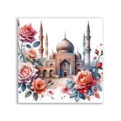 Gül Temalı Camii Yapay Zeka Tablosu - YPZ112